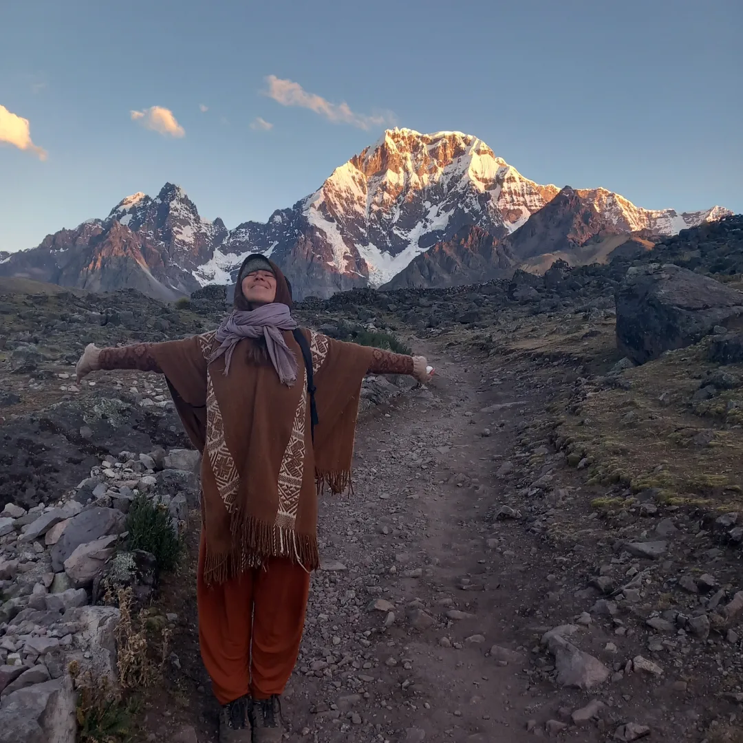 Helen Pickles in the Andes, Sacred Valley, Peru